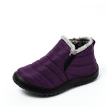 McCkle Snow Boots Women Shoes Warm Plush Fur Ankle Boots Winter Female Slip on Flat Casual Shoes Waterproof Ultralight Footwear