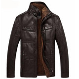 Mountainskin Leather Jacket Men Coats 5XL Brand High Quality PU Outerwear Men Business Winter Faux Fur Male Jacket Fleece EDA113