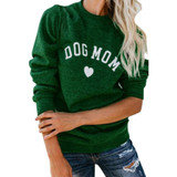 DOG MOM Funny Letter Print Sweatshirt Dog Lovers Special Dog Mom Print