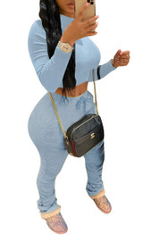 Women's 2 Pieces Outfit Set Short Sleeves Round Neck Crop Top and Stacked Sweatpants Ruched Skinny Pants Loungewear