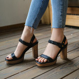 Women Solid Color Simple Elastic Band Sandals