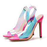 Women's Buckle Sexy Color High Heel Sandals