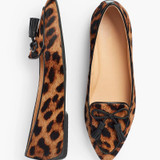 Women Fashion Leopard Tassel Bow Loafers