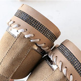 Women Fashion Crystal Stitched Platform Loafers