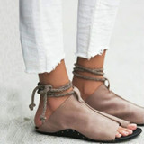 Women Cross Strappy Lace-Up Beach Slippers