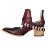 Women Fashion Flat Strap Buckle Western Ankle Boots