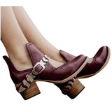 Women Fashion Flat Strap Buckle Western Ankle Boots