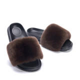 Women Fur Slides Fashion Simple Outdoor Slippers