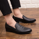 Men's Fashion Crocodile Grain Leather Loafer Shoes