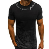 Men's Round Neck Slim Fit Print Short Sleeve T-Shirt