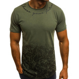 Men's Round Neck Slim Fit Print Short Sleeve T-Shirt