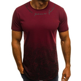 Men's Round Neck Slim Fit Print Short Sleeve T-Shirt