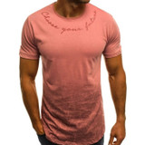 Men's Round Neck Slim Fit Print Short Sleeve T-Shirt