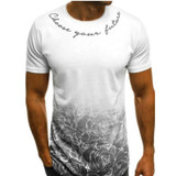 Men's Round Neck Slim Fit Print Short Sleeve T-Shirt