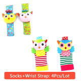 Baby Toy Baby Rattles Toys Animal Socks Wrist Strap With Rattle Baby Foot Socks Bug Wrist Strap Mobile Kids Toys for Children