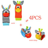 Baby Toy Baby Rattles Toys Animal Socks Wrist Strap With Rattle Baby Foot Socks Bug Wrist Strap Mobile Kids Toys for Children