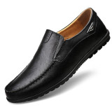 Men's Shoes - Genuine Leather Flats Breathable Casual Shoes