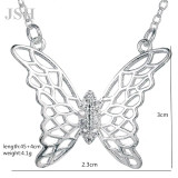 silver color  necklace jewelry women wedding fashion Cross CZ crystal Zircon stone pendant necklace  Christmas gift n296