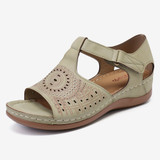 LOSTISY Women Open Toe Cutout Breathable Adjustable Strap  Lightweight Casual Daily Wedge Sandals