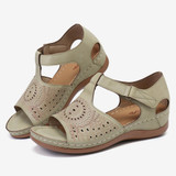 LOSTISY Women Open Toe Cutout Breathable Adjustable Strap  Lightweight Casual Daily Wedge Sandals
