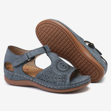 LOSTISY Women Open Toe Cutout Breathable Adjustable Strap  Lightweight Casual Daily Wedge Sandals