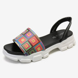 LOSTISY Women Printing Slip On Platform Sport Sandals