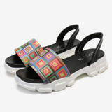 LOSTISY Women Printing Slip On Platform Sport Sandals