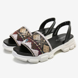 LOSTISY Women Printing Slip On Platform Sport Sandals