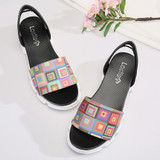 LOSTISY Women Printing Slip On Platform Sport Sandals