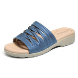 LOSTISY Cross Tie Comfy Wedge Sandals For Women