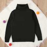 Unisex Turtleneck Solid Cotton Sweaters