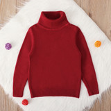 Unisex Turtleneck Solid Cotton Sweaters