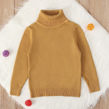 Unisex Turtleneck Solid Cotton Sweaters