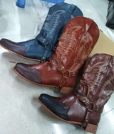 Men's Handmade Boots Mid-calf Cowboy Casual Boots
