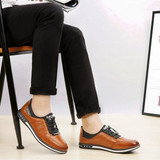 Men's Leather Shoe | Men Breathable Casual Lace-up Bussiness Shoe