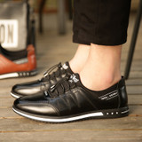 Men's Leather Shoe | Men Breathable Casual Lace-up Bussiness Shoe