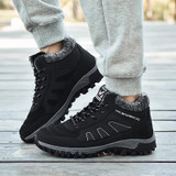 Men's outdoor plus cotton boots to keep warm and comfortable walking shoes