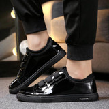 Men's winter leather shoes new plus velvet trend shoes