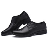 Men Stylish Metal Decoration Lace Up Business Formal Dress Shoes
