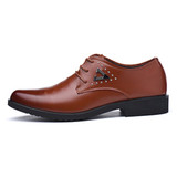 Men Stylish Metal Decoration Lace Up Business Formal Dress Shoes