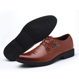 Men Stylish Metal Decoration Lace Up Business Formal Dress Shoes