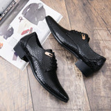 Large Size Men Serpentine Pattern Lace Up Formal Dress Shoes