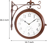 Double Sided Wall Clock Wrought Iron