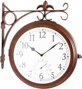 Double Sided Wall Clock Wrought Iron