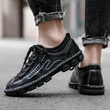 Men's leisure comfortable breathable handmade leather casual  shoes