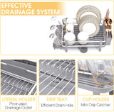 Aluminum Dish Rack, Sink Dish Drying Rack, Dish Drainer with Anti-Rust Frame