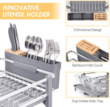 Aluminum Dish Rack, Sink Dish Drying Rack, Dish Drainer with Anti-Rust Frame