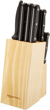 Amazon Basics 14-Piece Kitchen Knife Set with High-Carbon Stainless-Steel