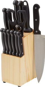 Amazon Basics 14-Piece Kitchen Knife Set with High-Carbon Stainless-Steel
