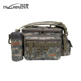 TSURINOYA Large Capacity Fishing Bag 27*10*20cm Multi-function 600D Nylon Waterproof Outdoor Waist Shoulder Bag Fishing Tackle